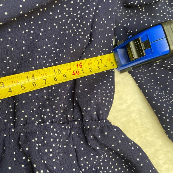 Navy scattered dot dress with long sleeves Size3xl - Picture 5 of 5